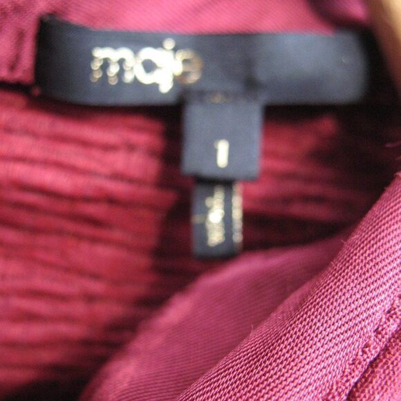 Maje Bordeaux Crepe Mini Dress - Picture 8 of 9